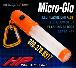 Micro-Glo Stick, Glow Stick, LED Flashlight, Lantern, Flashing Beacon, Carabiner