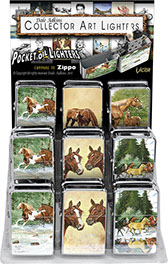 Dale Adkins Horses Victor Chrome Pocket Oil Lighter 18 pc Display