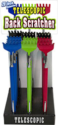 20 inch Telescopic Color Back Scratchers in a 18 pc Display