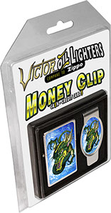 Dragoon Tattoo Gift Box Combo Victor Pocket Oil Lighter and Money Clip