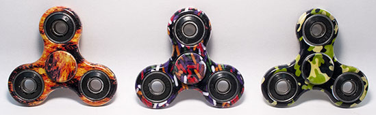 Designer Hand Fidget Spinners - Flames - Fire, Candy Sprinkles, Camouflage