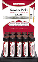 Nicotine Picks Toothpick 25 pc Display refill brick infused with Nicotine & Cinnamon Flavor. Zero Sugar, Zero Calories
