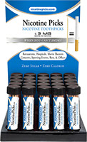 Nicotine Picks Toothpick 25 pc Display refill brick infused with Nicotine & Peppermint Flavor. Zero Sugar, Zero Calories