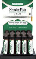 Nicotine Picks Toothpick 25 pc Display refill brick infused with Nicotine & Spearmint Flavor. Zero Sugar, Zero Calories