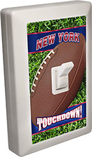 New York Blue City - State Football 6 LED Night Light Wall Switch with Touchdown