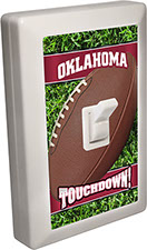 Oklahoma Red City - State Football 6 LED Night Light Wall Switch with Touchdown