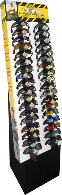 Tactical Safety Glasses Floor Display - 36 pc, Shatterproof