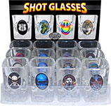 Shot Glass 12 pc Display Tray with oval insert