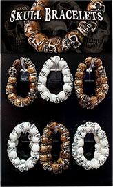 Skull Resin Stretchy Bracelets Display 18 pc, Item 62518, UPC 6 40990 62518 2