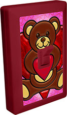Valentine Teddy Bear Heart 6 LED Night Light Wall Switch Item 110580VALENTINE
