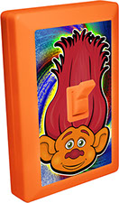 Trolls of Fun 6 LED Night Light Wall Switch Orange Troll with Red Hair