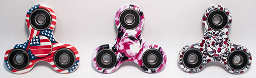 Designer Hand Fidget Spinners - USA Flag, Pink Camo, Skulls