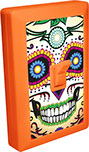 Day of the Dead Calavera Sugar Skull 6 LED Night Light Wall Switch 02 Orange Shell