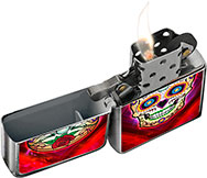 Day of the Dead Victor Chrome Pocket Oil Lighter, Sugar Skull 02, calavera Item 89911