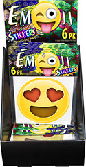 Emoji Magnet 4 inch Circle 2 pack 18 pc Display - Item 71212, Smiley Open Mouth, Heart Eyes, Joy with Tears, Pile of Poo, Tongue Stuck Out Wink