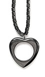 Earth Spiriit Hematite Necklace Open Heart, 18 inch, Item 62418