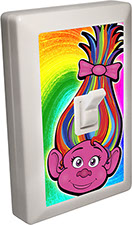 Trolls of Fun 6 LED Night Light Wall Switch Troll with Rainbow Hair